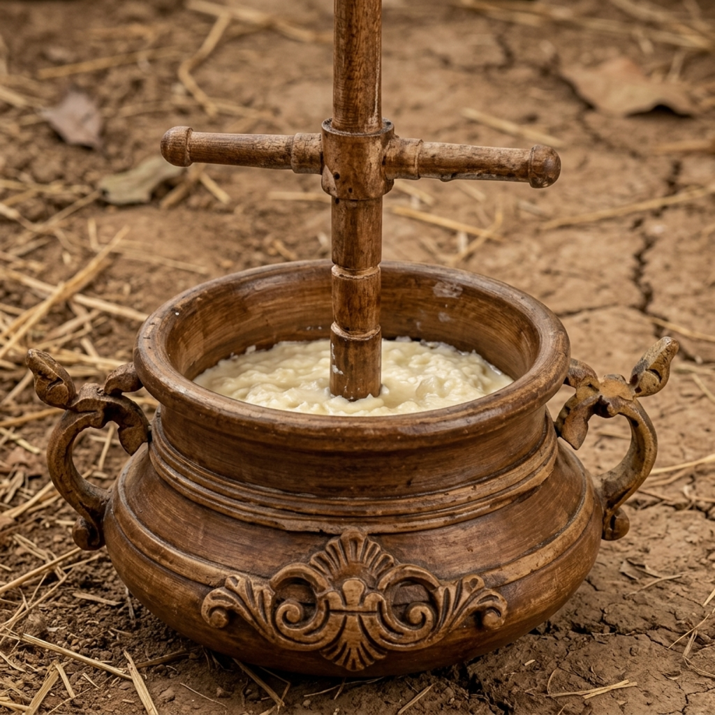Traditional Bilona churning process